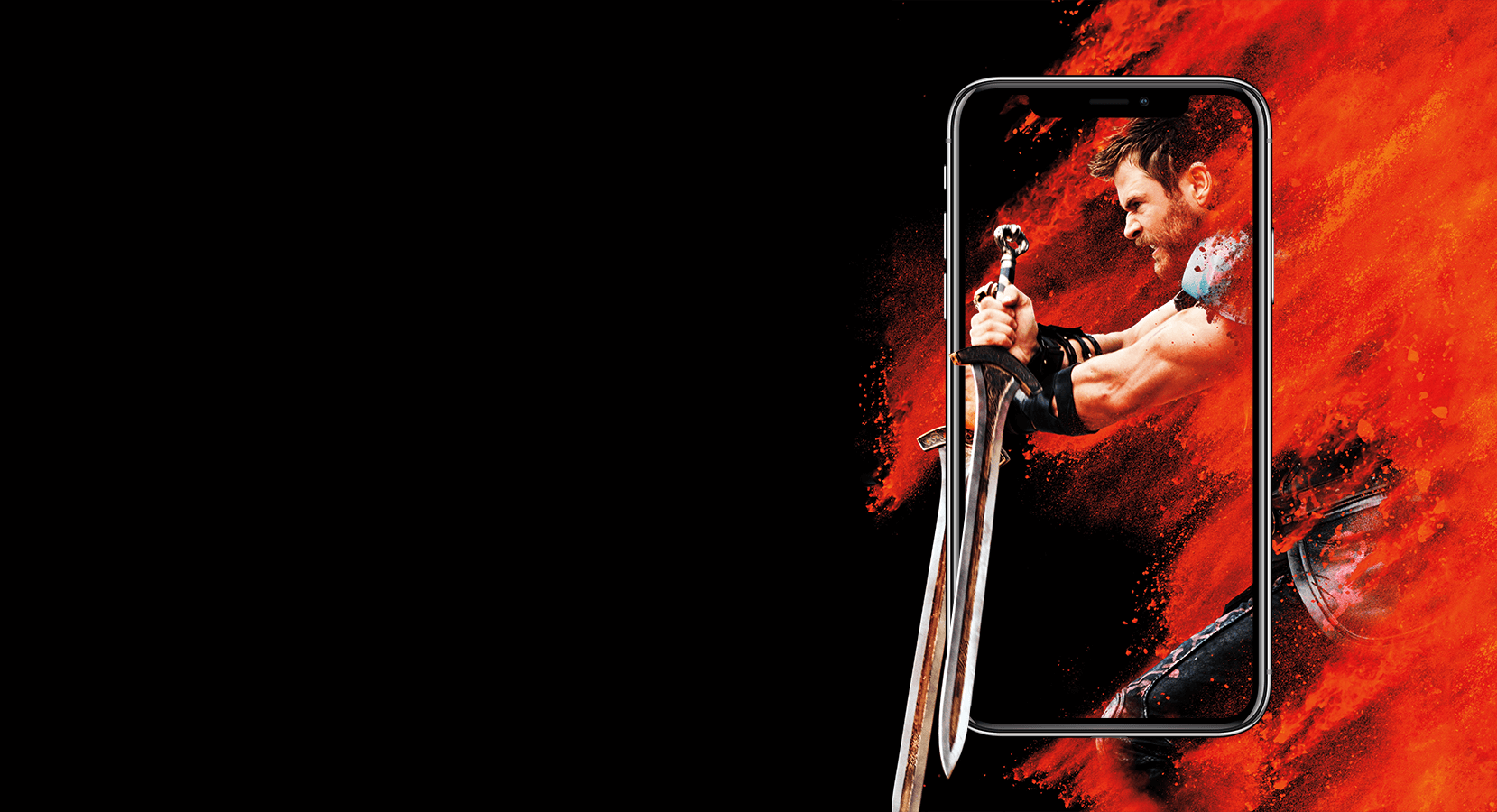 Thor Background with iPhone X