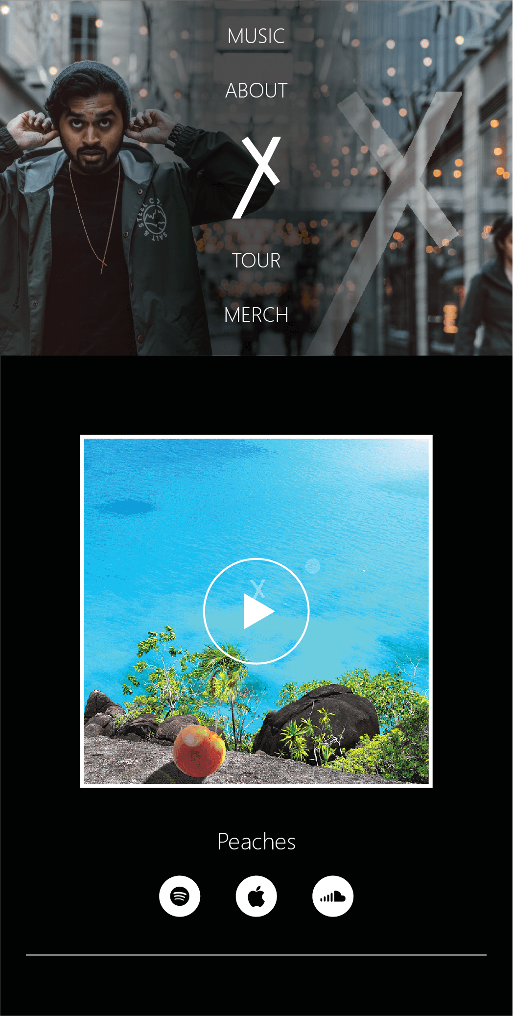 MJx Music Page on Mobile